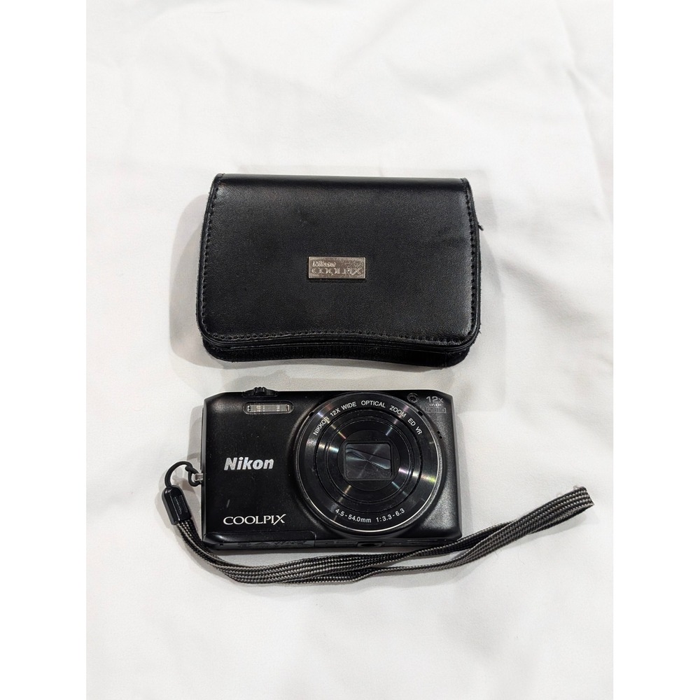 Nikon Coolpix S6800 Digital Camera Black 16MP 12x Zoom Wi-Fi Case- Tested